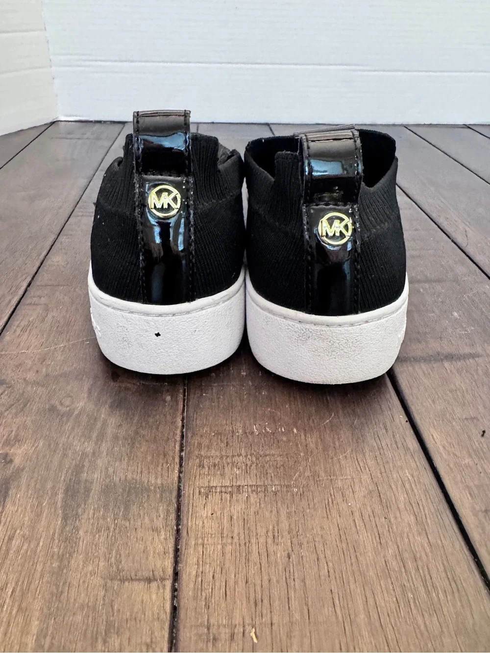 Michael Kors Juno Women's Knit Slip-On Sneaker Shoe Women’s 8 Black Stretch